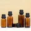 Frasco de Óleo Essencial Marrom 5-100ml Vidro Antifurto 10ml Frasco Dosador de Óleo Essencial Dropper com Ponta de Borracha à Prova de Luz Cosméticos