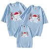 Camiseta de manga corta para padres Año Nuevo 2025 decoración familiar familia de tres o cuatro cabeza de ciervo navideña ropa para evento del Día de Año Nuevo