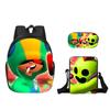 Nuevo Conjunto de Mochila Cubo Salvaje Combinación Dibujos Animados Poliéster Capa Única Estuche para Bolígrafos Bolso de Hombro Mochila Fabricante Venta al por Mayor Caliente