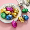 Casca vazia de ovo de Páscoa galvanizada, casca de gashapon plástica colorida que abre, decoração de Natal DIY caixa cega gashapon