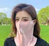 Máscara de sol de rosto inteiro para verão feminino, máscara de sol sem costura de seda gelada, proteção para o pescoço, máscara facial com proteção solar para ciclismo