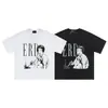 ERD Hesitante Rica Segunda Geração Mulher Cabeça Lateral Carta Marca Chao Camiseta de Manga Curta Estampada Solta para Homens e Mulheres Verão