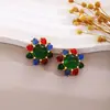 Brincos Transfronteiriços Cor Antiga Olho de Gato High-end Vazados Diamante Estilo Real para Mulheres Brincos de Moda de Luxo Leve