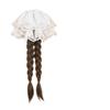 Tranças para Peruca Feminina, Novo Prendedor de Cabelo Estilo Chinês, Rabo de Cavalo Baixo, Acessórios de Cabelo com Renda, Trança Longa Dupla Torcida, Cabelo Artificial, Rabo de Cavalo Trançado para Peruca