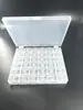 Caixa de bobinas conjunto completo régua macia tesoura descascador plástico transparente caixa de bobinas para máquina de costura 36 bobinas 25 compartimentos