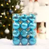 Juego de 24 Bolas Navideñas Transfronterizas, Bolas Electroplateadas, Decoraciones para Árbol de Navidad, Adornos Colgantes, Atmósfera Festiva Navidad
