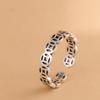 Anillo de Moneda de Plata S925 Rey Ciervo Dorado Moda Artística Moneda Antigua Cobre Anillo Abierto Joyería de Plata para Mujer Regalo
