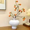 Ruyi de Caqui Fruta de Caqui Falsa Arranjo de Flores Artificiais Decoração de Mesa Entrada Ornamento de Arranjo Floral Transmissão ao Vivo Dropshipping