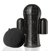 Treinador de Ereção King Kong Preto Jiubaba 20 Frequências Vibratório Controle de Tempo do Pênis Masturbador Masculino Elétrico Copo Avião para Adultos