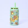 Vaso Termo de Acero Inoxidable 304 Transfronterizo Chapado en Oro 16oz Tarro Mason Simple de Gran Capacidad Oficina Ventosa