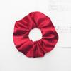 Scrunchie de Pelo Alto Estilo Coreano 2026 para Mulheres, Elástico de Tecido Simples e Doce para Coque, Scrunchie de Cetim Vermelho
