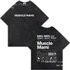 Camisetas Vintage Lavadas Old Skeleton Gym Pump Cover para Hombre Ove