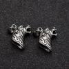 Nuevo Colgante de Dientes de Lobo Vintage Plata Aleación Set de Dientes de Lobo Lobo Hambriento Colgante de Diente de Mastín del Tíbet Incrustado