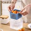 Caja de Almacenamiento Doméstica para Cocina para Jengibre, Ajo y Cebolleta Picada; Caja de Almacenamiento para Refrigerador; Caja Transparente para Condimentos a Prueba de Olores y con Drenaje