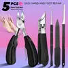 Conjunto Profissional de Cuidados com as Unhas de Aço Inoxidável com Águia - 5 Peças