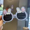 Nuevas Gafas de Sol Infantiles de Conejo con Flores Lazo Orejas de Conejo Lindas Gafas Pequeñas Gafas Fotográficas de Flores