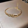 Pulseira de coração vazado com zircônia banhada a ouro real para mulheres, moda de luxo leve, nicho, pulseira de abertura, joias para pulso, atacado