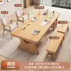 Escritorio grande moderno minimalista nórdico de madera maciza, sofá de ocio, diseño libre para sala de estar, mesa larga para leer, estudiar y trabajar
