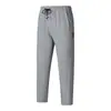 Pantalones Casuales de Talla Europea Transfronterizos para Hombre, Nuevo Estilo de Verano, Transpirables de Sensación Helada, Holgados de Pierna Recta, Pantalones Deportivos, Pantalones Largos Versátiles de Moda