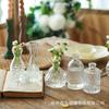 Mini Vaso de Vidro Francês Transparente Relevo Hidropônico Flores Arranjo de Flores Casamento Decoração de Mesa Enfeites Atacado