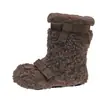 Botas de Nieve Redondas de Lana de Cordero ~ Felpa Interior Elevadoras para Mujer en Invierno Calientes Forradas de Polar con Lazo Remache Zapatos Cortos de Algodón