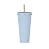 2024 Novo Copo com Canudo de Aço Inoxidável 710ml Tampa de Abertura Grande Copo para Milk Tea Pérola Capacidade Grande Personalizável Copo de Água Térmico