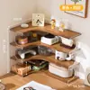 Prateleira de armazenamento para mesa, estante de canto, prateleira de armazenamento para estação de trabalho, estante simples para mesa de estudante, prateleira de armazenamento para dormitório