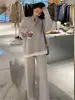 Conjunto de Ropa: Conjunto de Dos Piezas de Suéter Falso de Dos Piezas y Pantalones de Pierna Ancha, Nuevo Estilo Otoño e Invierno