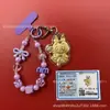 Llavero de tela con logo de empresa personalizado Cadena para teléfono móvil Angela Lámina de oro puro Oro 999 Regalo de aniversario