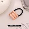 Anillo elástico para el cabello cóncavo-convexo de metal con personalidad de diseño de nicho, cuerda para el cabello de estilo frío que combina con todo, cuerda para la cabeza de temperamento retro europeo y americano.