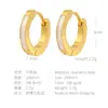 Ventas Directas de Fábrica Venta al por Mayor Transfronteriza Oro de 18 Quilates Joyería de Acero Inoxidable de Alta Gama para Mujer Aros Círculo Pegamento que No se Desvanece