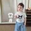 Zheshouli Roupa Infantil Conjunto para Meninas Manga Curta Verão Estilo Fino 2026 Roupas Infantis Casuais Classe A Body para Bebê Calça Cropped