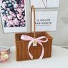 Cesta de almacenamiento tejida similar al ratán, cesta de regalo de frutas, cesta de regalo portátil, regalo de mano de dama de honor, caja vacía, caja de regalo, cesta de flores