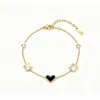 Pulsera popular de titanio y acero estilo ins, moderna, versátil, corazón, mariposa, estrella, geométrica, de acero inoxidable, joyería para la mano