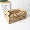 Cesta de almacenamiento tejida a mano con cuerda de papel para desorden, cosméticos, mesa de centro, mesita de noche, caja organizadora de escritorio
