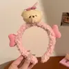 Diadema divertida estilo coreano de dibujos animados para mujer, con diseño de peluche, perfecta para usar al aplicar mascarillas faciales o lavarse la cara, y también adecuada para crear un peinado de coleta alta.
