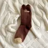 Meias de Pelúcia para Outono e Inverno, Fofas Meias de Cano Médio Torcidas Quentes Espessadas Felpudas para Mulheres, Sono Pós-Parto, Anti-Frio para Chão