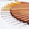 Herramienta de Ganchillo de Sándalo Oro Sangriento Marca Lan Hu Mango Estándar Hecho a Mano Antideslizante Punta de Aguja I Ganchillo Micro Tejer Hilo para Suéter