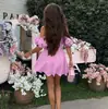Ropa de Moda para Mujer para Exportación: Diseño de Patchwork Floral, Vestido Sexy de Línea A sin Espalda, Hombros Descubiertos, sin Tirantes