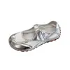 Zapatos Mary Jane para Mujer 2026 Primavera y Verano Nuevo Estilo Suela Gruesa Aumento de Altura Interior Velcro Boca Baja Zapatos de una Sola Pieza Estilo Ballet Casual Zapatos para Mujer