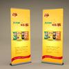 Poster Roll-Up 80X200 Suporte de Exibição Painel de Exibição Publicitário Portátil Base Espessada Poster Têxtil de Chão para Interior