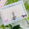 Novo Estilo Brinco Stud Osso Coração Zircônia Laço Pingente Zircônia Aço Titânio Stud Parafuso Plano Nicho Luxo Leve