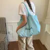 Bolsa de Lona Estilo Coreano Estilo Perezoso para Mujer, Bolso de Hombro de Nylon Casual de Gran Capacidad, Bolso Tote Simple para el Trabajo, Bolsa de Compras