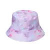 Tie dye transfronteiriço novo chapéu de sol com proteção solar para homens e mulheres chapéu de sol chapéu de pescador tie-dye tinta chapéu balde verão