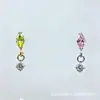 Brinco Pingente G23 Titânio Liga de Titânio Astmf-136 Zircônia Redonda Única Marquise Piercing Labial Stud de Titânio com Rosca Interna