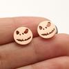 Pendientes Divertidos Nuevos Creativos Transfronterizos ins Geométricos Redondos Huecos Dibujos Animados Sonriente Calavera Japonesa Joyería