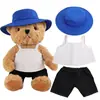 Boneca Urso de Pelúcia 12-16 polegadas Vestido Camiseta Chapéu de Jazz Vestido Infantil Jogo de Fantasia Brinquedo