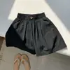 Moda Verão Nova Design Transfronteiriço Shorts Cargo de Cintura Elástica de Botão Único Linha A Casual Emagrecedor Perna Larga Hot Pants