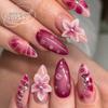 Peças de Unha Quentes Transfronteiriças Estilo Europeu e Americano Manicure Francesa Patch Pó Cor de Contraste Preto Explosões de Comércio Exterior Unhas Postiças Produtos Acabados