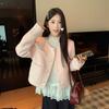 Foto Real de Chaqueta Coreana Dulce y de Aroma Ligero para Mujer Invierno 2025 Rosa Estilo Corto Chaqueta de Lana Superior